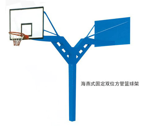 海燕式固定雙位方管籃球架